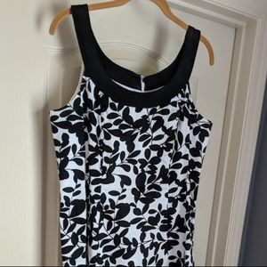 Black and White Flare Midi Dress